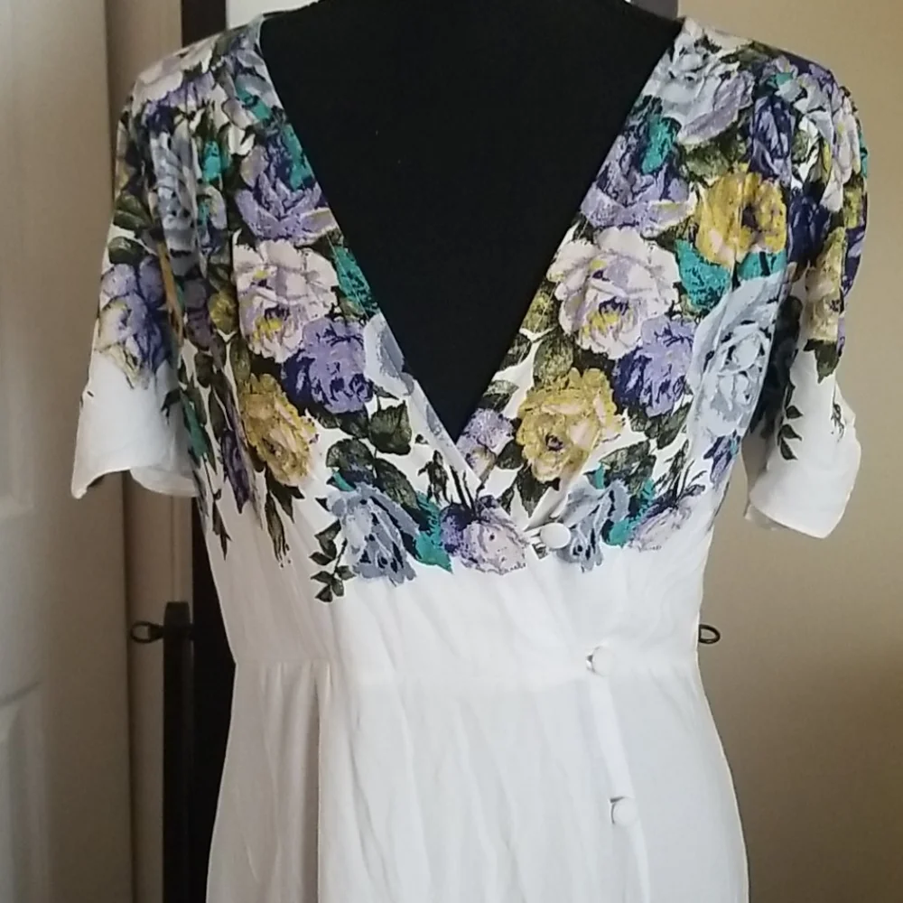 NWT Free People Ivory Floral Dress - Picture 5 of 8